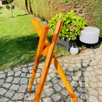 DARLUX massiver Dreibeinständer für Vogelhäuser M-XL Holz Braun Vogelhausständer