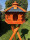 DARLUX Vogelfutterhaus XL Sechseck Vogelhaus aus Holz mit Ständer Braun/ Blau Garten Vogelfutterhaus Wetterfest