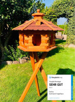 DARLUX Vogel Futter Haus XL Futterstelle Sechseck Holz...