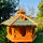 DARLUX Vogelfutterhaus XL Sechseck Vogelhaus aus Holz Braun/ Grün Futterstelle Vogelfutterhaus Wetterfest