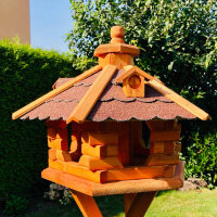 DARLUX Vogel Futter Haus L Sechseck Holz Vogelhaus...