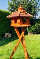 DARLUX Vogel Futter Haus L Sechseck Holz Vogelhaus mit...