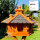 DARLUX Vogel Futter Haus L Sechseck Holz Vogelhaus Futterstelle Braun/ Schwarz Garten Vogelfutterhaus Wetterfest