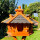 DARLUX Vogel Futter Haus L Sechseck Holz Vogelhaus Futterstelle Braun/ Schwarz Garten Vogelfutterhaus Wetterfest