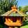 DARLUX Vogel Futter Haus L Sechseck Holz Vogelhaus Futterstelle Braun/ Grün Garten Vogelfutterhaus Wetterfest
