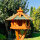 DARLUX Vogel Futter Haus L Sechseck Holz Vogelhaus Futterstelle Braun/ Grün Garten Vogelfutterhaus Wetterfest