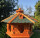 DARLUX Vogel Futter Haus L Sechseck Holz Vogelhaus Futterstelle Braun/ Grün Garten Vogelfutterhaus Wetterfest