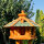 DARLUX Vogel Futter Haus L Sechseck Holz Vogelhaus Futterstelle Braun/ Grün Garten Vogelfutterhaus Wetterfest