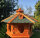 DARLUX Vogel Futter Haus L Sechseck Holz Vogelhaus Futterstelle Braun/ Grün Garten Vogelfutterhaus Wetterfest