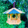 DARLUX Sechseck Vogel Futter Haus  Futterstelle Vogelhaus Hängend Braun/ Blau
