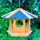 DARLUX Sechseck Vogel Futter Haus  Futterstelle Vogelhaus Hängend Braun/ Blau