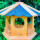 DARLUX Sechseck Vogel Futter Haus  Futterstelle Vogelhaus Hängend Braun/ Blau