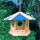DARLUX Sechseck Vogel Futter Haus  Futterstelle Vogelhaus Hängend Braun/ Blau