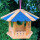 DARLUX Sechseck Vogel Futter Haus  Futterstelle Vogelhaus Hängend Braun/ Blau