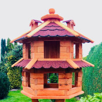 DARLUX Vogelvilla L Sechseck Doppelstock Holz Vogelhaus...
