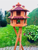 DARLUX Vogelvilla L Sechseck Doppelstock Holz Vogelhaus +...