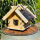 DARLUX Rechteckiges Vogel Futter Haus aus Holz Vogelhaus Natur/Dunkelbraun