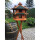 DARLUX Vogelvilla L Sechseck Doppelstock Holz Vogelhaus + Ständer Braun/ Grün Garten  Vogelfutterhaus  Wetterfest
