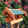 DARLUX Rechteckiges Vogel Futter Haus  Futterstelle Holz Vogelhaus Braun/Grün