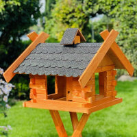 DARLUX Rechteckiges Vogel Futter Haus XL Futterstelle Holz Vogelhaus Braun/Dunkel