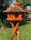 DARLUX Vogel Futter Haus XL Futterstelle Sechseck Vogelhaus+Ständer Braun/Schwarz  Garten Vogelfutterhaus Wetterfest