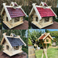 DARLUX Rechteckiges Vogel Haus Futterstelle aus Holz...