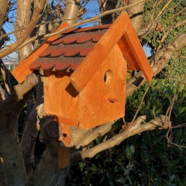 DARLUX Garten Holz Nistkasten Nisthaus Brutstätte für kleine Singvögel Braun/ Rot Wetterfest