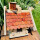 Rechteckiges Vogel Futter Haus Futterstelle Vogelhaus aus Holz Natur/Rotbraun