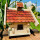 Rechteckiges Vogel Futter Haus Futterstelle Vogelhaus aus Holz Natur/Rotbraun