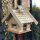 Rechteckiges Vogel Futter Haus Futterstelle Vogelhaus aus Holz Natur
