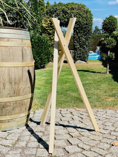 DARLUX massiver Dreibeinständer für Vogelhäuser M-XL Holz Vogelhausständer Natur