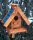 DARLUX Rechteckiges Vogelhaus Vogel Futter Haus  Futterstelle Holz  Braun/Blau