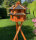 DARLUX Vogelvilla XL Futterstelle Doppelstock Vogelhaus + Ständer Braun/ Schwarz Garten Vogelfutterhaus Wetterfest