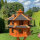 DARLUX Vogelvilla XL Futterstelle Doppelstock Vogelhaus + Ständer Braun/ Schwarz Garten Vogelfutterhaus Wetterfest