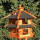 DARLUX Vogelvilla XL Futterstelle Doppelstock Vogelhaus + Ständer Braun/ Schwarz Garten Vogelfutterhaus Wetterfest