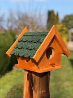 DARLUX Garten Holz Eichhörnchenhaus Nistkasten Brutstätte Futterhaus Braun/ Grün Wetterfest