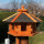 DARLUX Vogelfutterhaus M I Futterstelle I Sechseck Vogelhaus I aus Holz I Braun/Schwarz IGarten I Vogelfutterhaus I Wetterfest