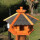 DARLUX Vogelfutterhaus M I Futterstelle I Sechseck Vogelhaus I aus Holz I Braun/Schwarz IGarten I Vogelfutterhaus I Wetterfest