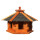 DARLUX Vogelfutterhaus M I Futterstelle I Sechseck Vogelhaus I aus Holz I Braun/Schwarz IGarten I Vogelfutterhaus I Wetterfest