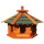 DARLUX Vogelfutterhaus M I Futterstelle I Sechseck Vogelhaus I aus Holz I Braun/ Grün I Garten I Vogelfutterhaus I Wetterfest