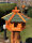 DARLUX Vogelfutterhaus M I Futterstelle I Sechseck Vogelhaus I aus Holz I Braun/ Grün I Garten I Vogelfutterhaus I Wetterfest
