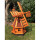 DARLUX Sechseck Garten-Windmühle aus Holz kugelgelagert Braun/Rot Höhe 70 cm