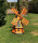 DARLUX Sechseck Garten-Windmühle aus Holz kugelgelagert Braun/Grün Höhe 70 cm