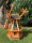 DARLUX Sechseck Garten-Windmühle aus Holz kugelgelagert Braun/Schwarz Höhe 70 cm