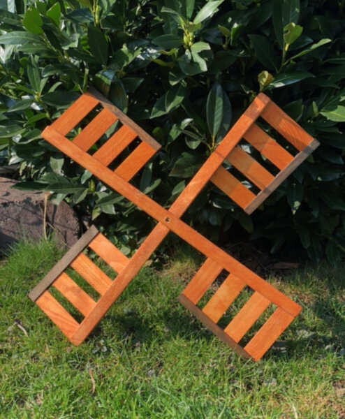2x DARLUX Ersatz Flügel M für Garten-Windmühle Windmühlenflügel Holz Braun 51 cm