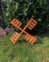 2x DARLUX Ersatz Flügel M für Garten-Windmühle Windmühlenflügel Holz Braun 51 cm