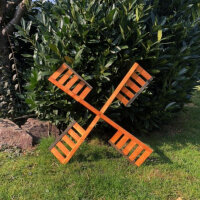 2x DARLUX Ersatz Flügel L für Garten-Windmühle Windmühlenflügel Holz Braun 65 cm