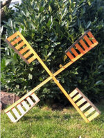 2 x DARLUX Ersatz Flügel XL für Garten-Windmühle Windmühlenflügel Holz Braun 90 cm