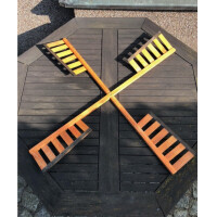 2 x DARLUX Ersatz Flügel XL für Garten-Windmühle Windmühlenflügel Holz Braun 90 cm