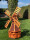DARLUX Sechseck Garten-Windmühle aus Holz kugelgelagert Braun/Rot Höhe 95 cm